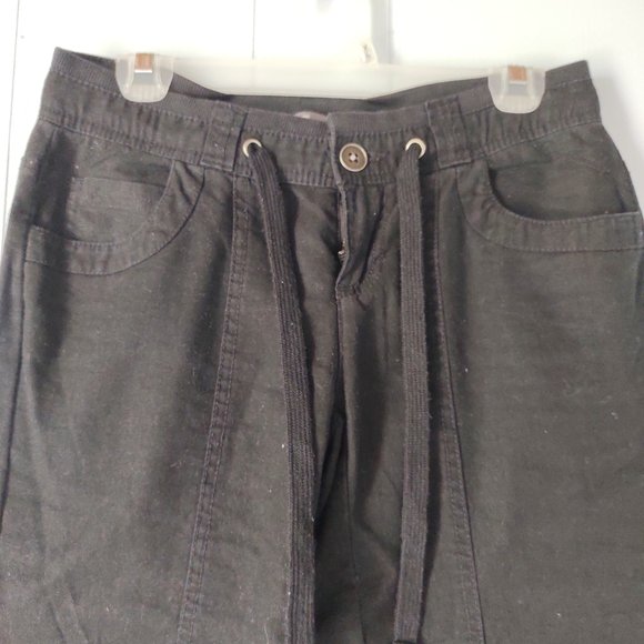 Smart Set Black Linen Capri Pants - Picture 5 of 9